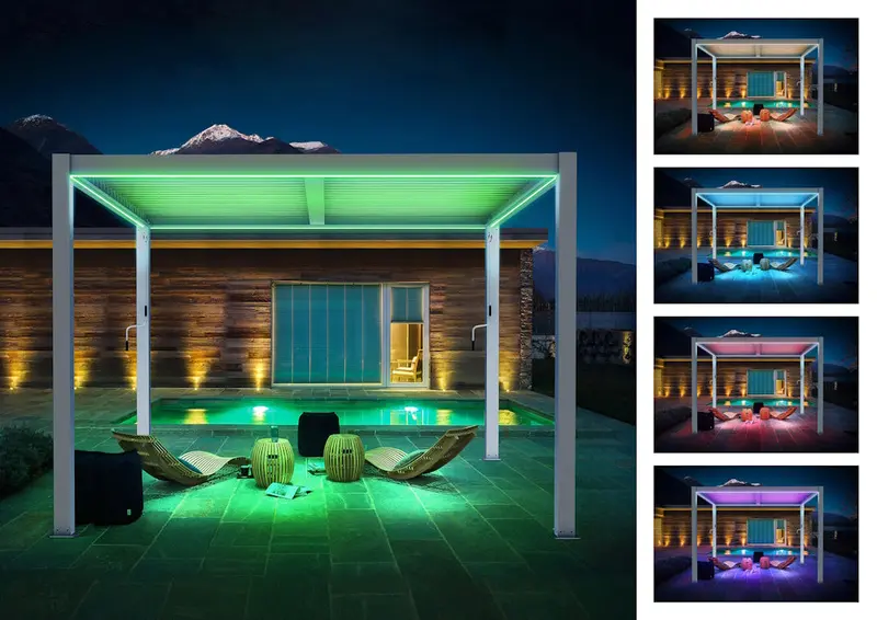 Shelta Kayden Pergola With Integrated Led Lighting 1