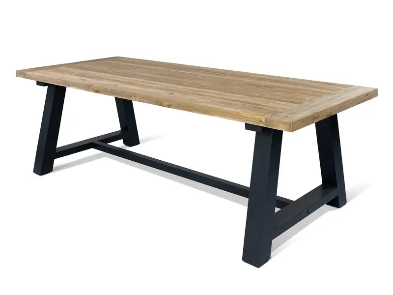 Shelta Santiago 2.4M Reclaimed Teak Dining Table – Handcrafted Solid Timber Table 1