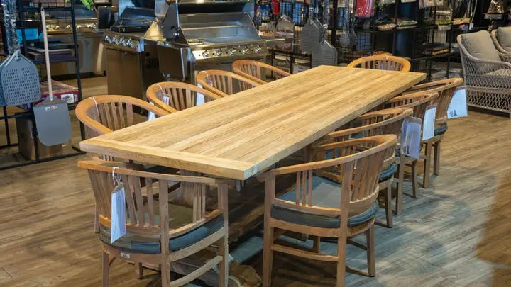 Shelta Segovia Teak Dining Set: 11-Piece Table & Alzina Chairs 1