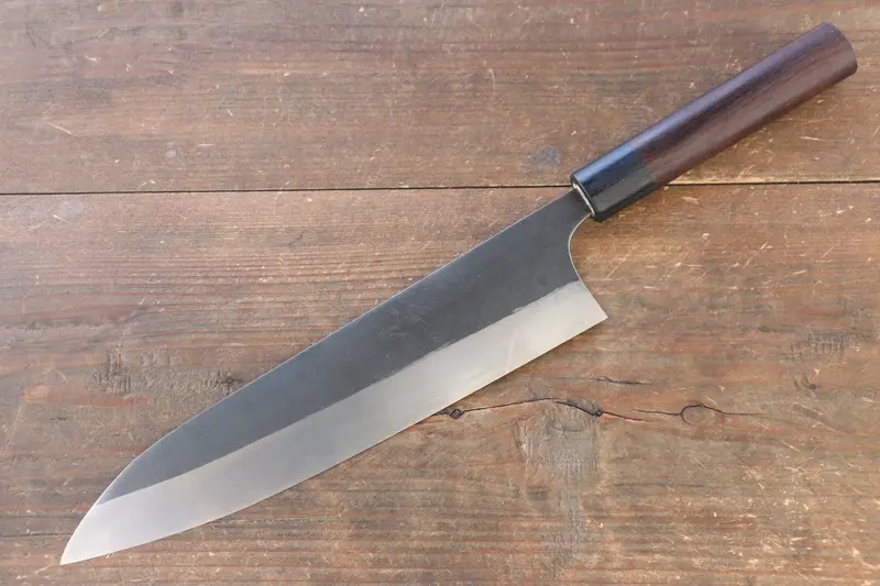 Shungo Ogata Gyuto Knife – 240Mm Sg2 Kurouchi Black-Finished Blade, Shitan Handle 1
