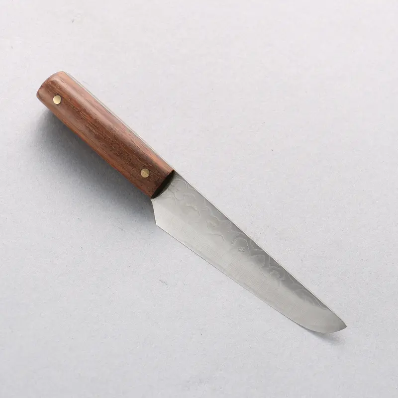 Shungo Ogata Mini Petty Knife – Sg2 Damascus Blade, 80Mm, Rosewood Handle With Protective Sheath 1