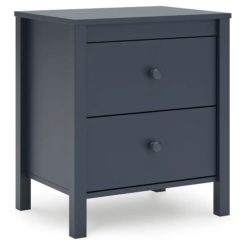 Simmenfort Navy Blue Two-Drawer Nightstand 1