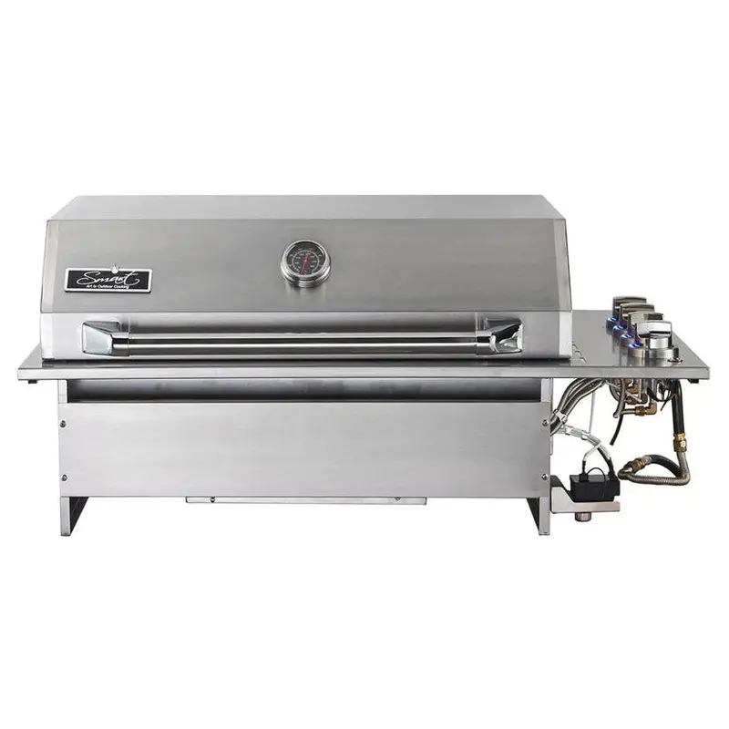 Smart 4-Burner Stainless Steel Drop-In Gas Bbq With Slim Hood 1