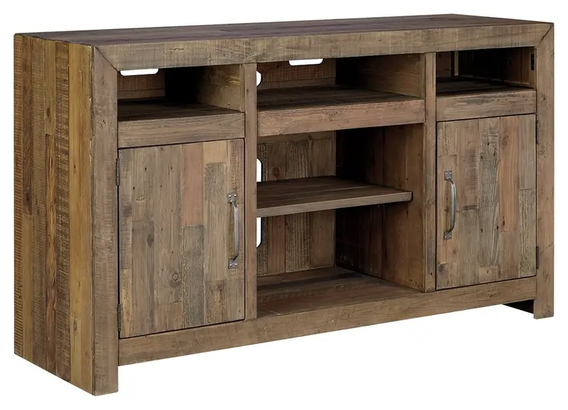 Sommerford Brown Lg Tv Stand With Optional Built-In Fireplace 1