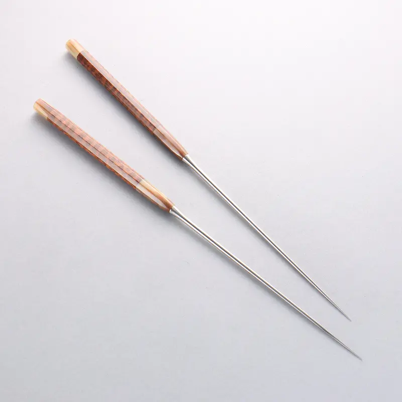 Stainless Steel Moribashi Knife – 165Mm With Snakewood Handle And Dual Marble Horn Accents 1