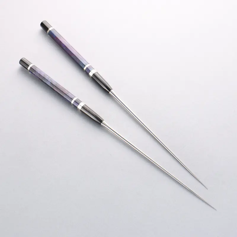 Stainless Steel Moribashi Knife – 180Mm With Stabilized Wood Handle And Dual Black Horn Accents 1