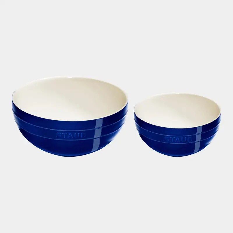 Staub Ceramique Dark-Blue Two-Piece Ceramic Bowl Set 1