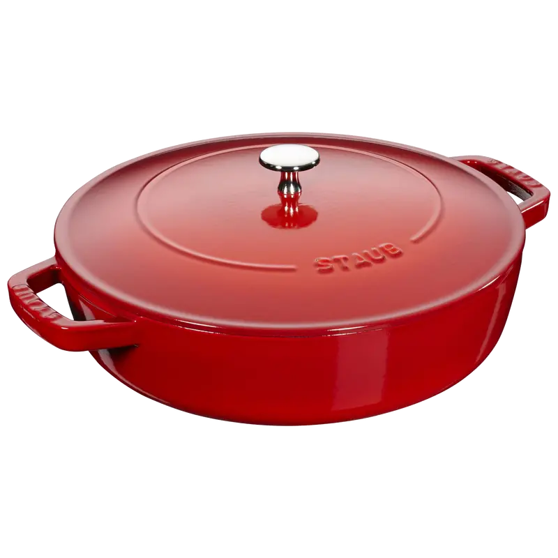 Staub Chistera Braiser – 3.7 Litres, Cast Iron, Cherry Red Enamel 1