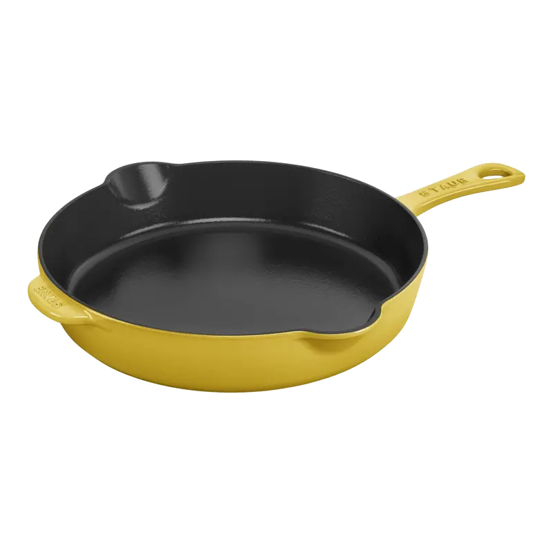 Staub Citron-Colored Traditional Cast Iron Deep Frying Pan (22 Cm) 1