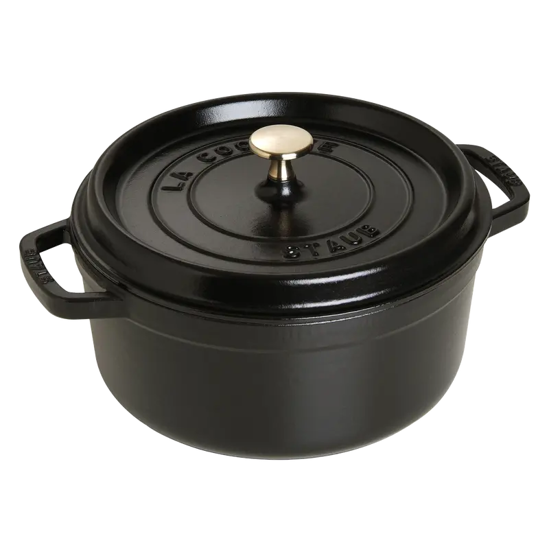 Staub La Cocotte Round Dutch Oven – 3.7 Litres, Matte Black Enamel 1