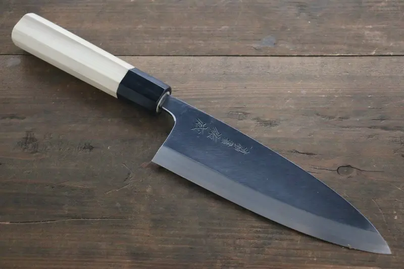 Sukenari Blue Steel No.2 Hongasumi Deba Knife – Magnolia Handle 1
