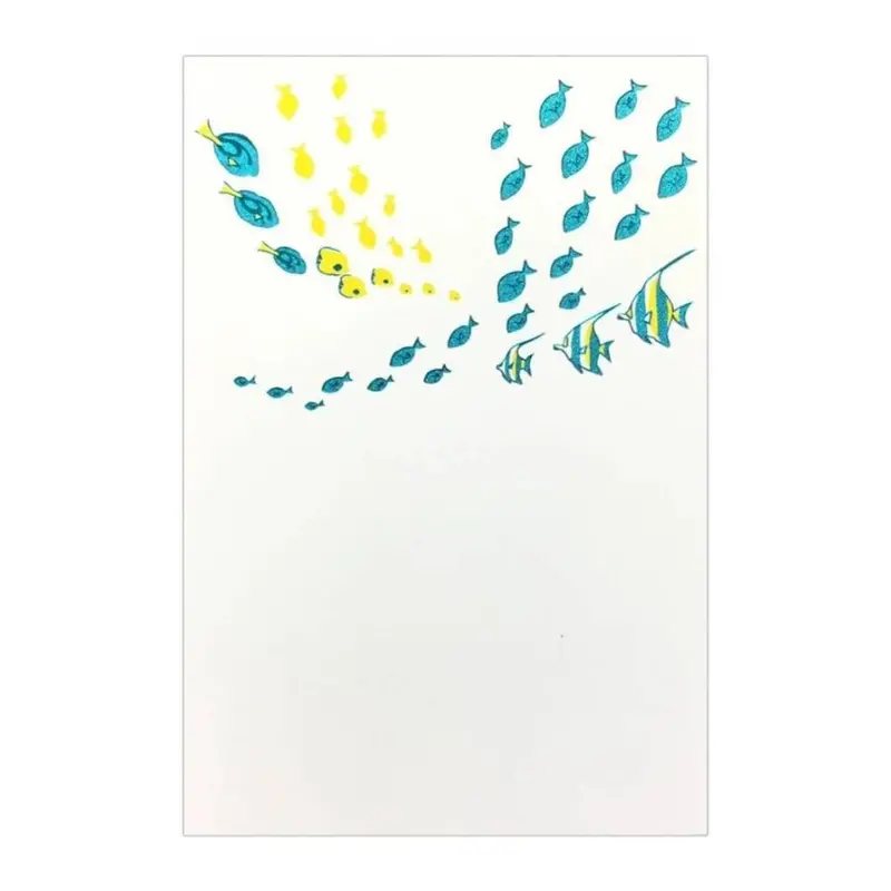 Summer Fish Motif Foil-Stamped Postcard – August Art Edition 1