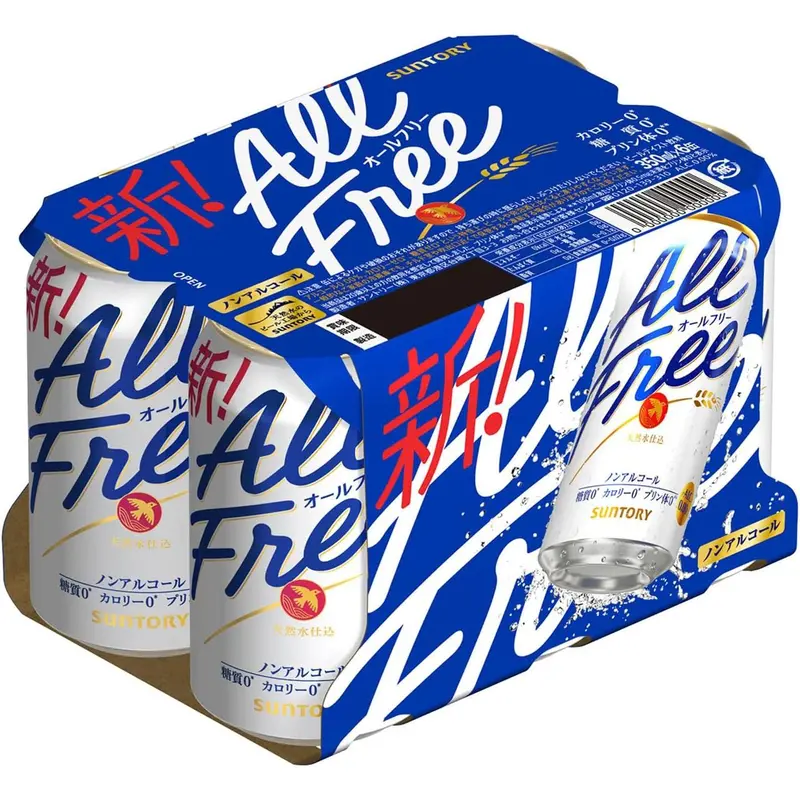 Suntory All-Free Na Beer – Calorie-Free Non-Alcoholic Brew, 6-Pack 1