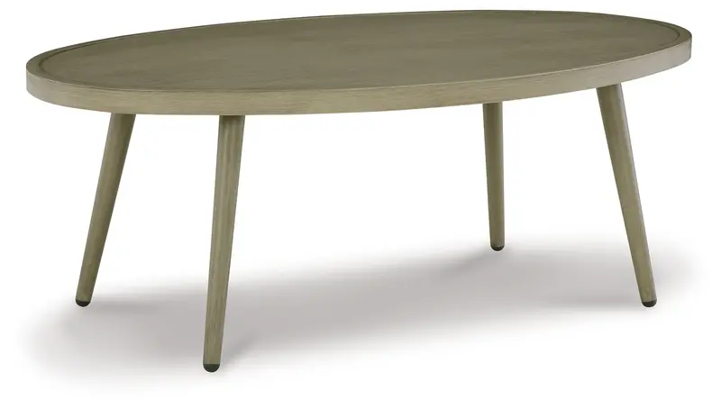 Swiss Valley Beige Oval Coffee Table With Smooth Finish 1
