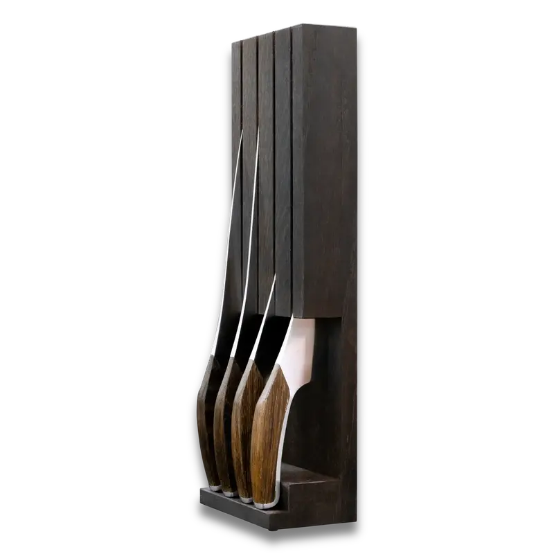 Synchros 4-Piece Knife Set With Solid Oak Holder – Modern Kitchen Styling 1