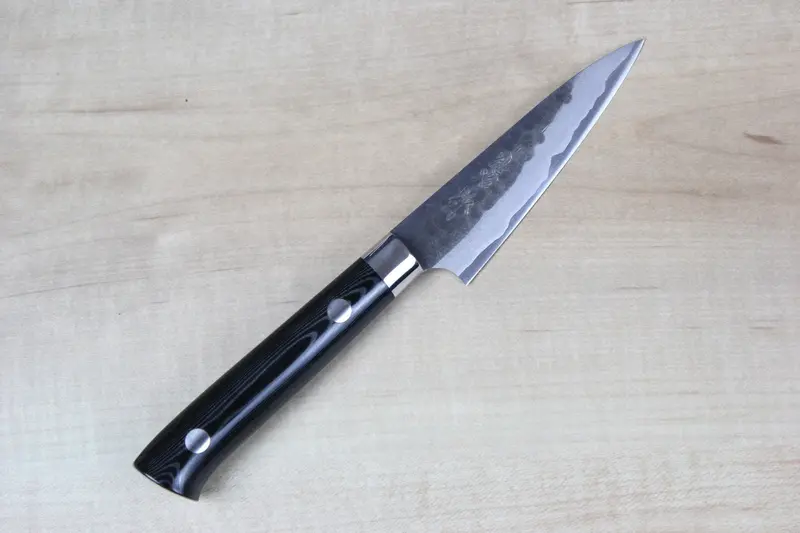 Takeshi Saji Aogami Super Paring Knife – 90Mm, Linen Micarta Handle 1