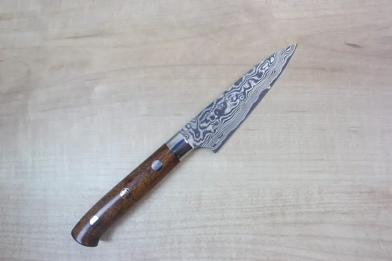Takeshi Saji R-2 Black Damascus Paring Knife – 90Mm (3.5") Ironwood-Handled Precision Tool 1