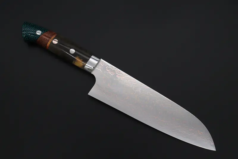 Takeshi Saji Summit Limited Edition Smt-1117 Vg-10W Golden-Rainbow Damascus Santoku Knife – 180Mm 1