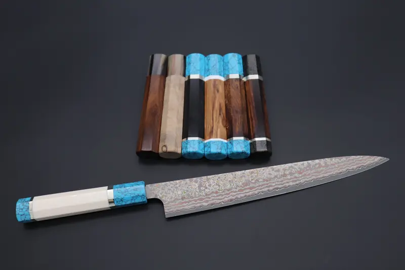 Takeshi Saji Tsbo-17 Wa Sujihiki Knife – 270Mm Vg-10W Rainbow Damascus (10.6") 1