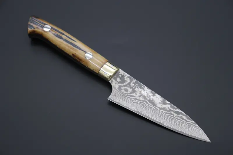 Takeshi Saji Vg-10 Damascus Paring Knife – 90Mm Wild Series With Stag Bone Handle (St-1P) 1