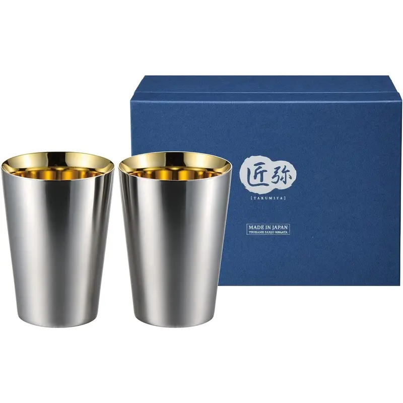 Takumiya Gold-Plated Double-Wall Tumbler Set – 270Ml (2 Pcs) 1