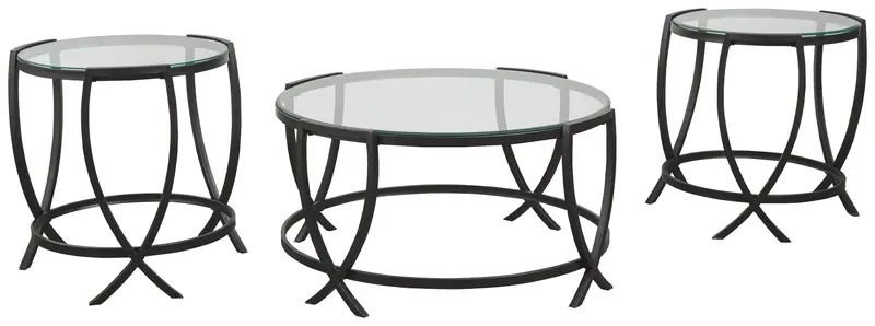 Tarrin Black Occasional Table Set – Three Matching Pieces 1