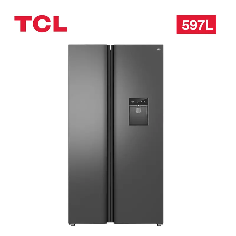 Tcl 597-Liter Inverter Side-By-Side Refrigerator In Silver P650Sbs 1