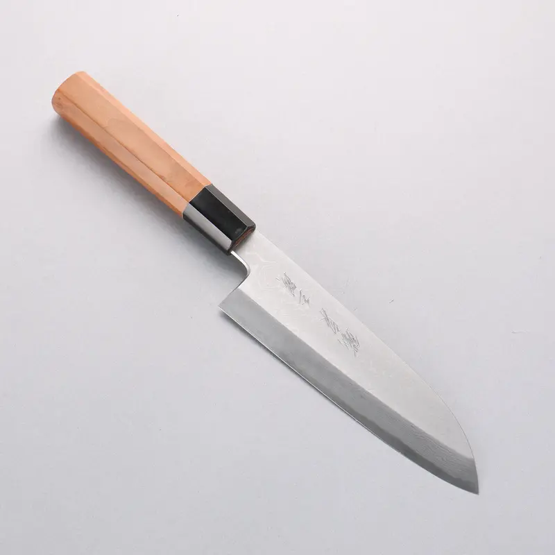 Tessen By Yamatsuka Tamahagane Damascus Santoku – 165Mm Wild Cherry Handle 1