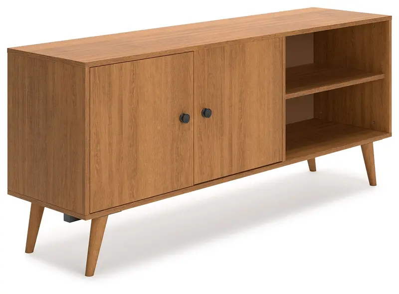 Thadamere Brown Media Console Tv Stand With Open Shelving 1