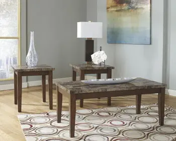 Theo Warm Brown 3-Piece Occasional Table Set 1