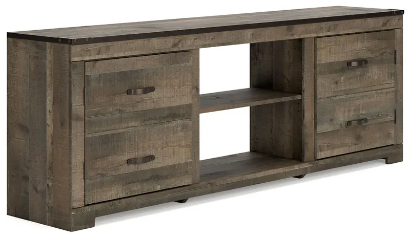Trinell Brown 72-Inch Tv Stand With Optional Electric Fireplace Feature 1