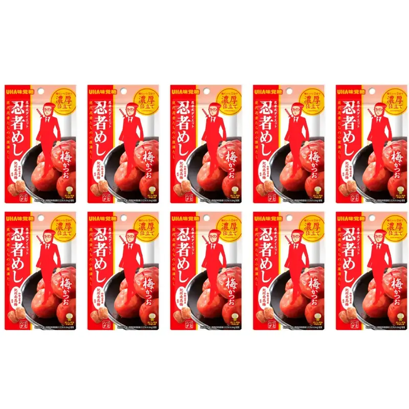 Uha Mikakuto Ninja Meshi Ume Katsuo Candy – Sour-Plum & Bonito Flavored Snack (20 G × 10) 1