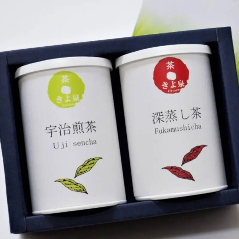 Uji Kyoto Green Tea Gift Set – Premium Sencha & Fukamushicha In Collectible Tin Cans, 160G 1