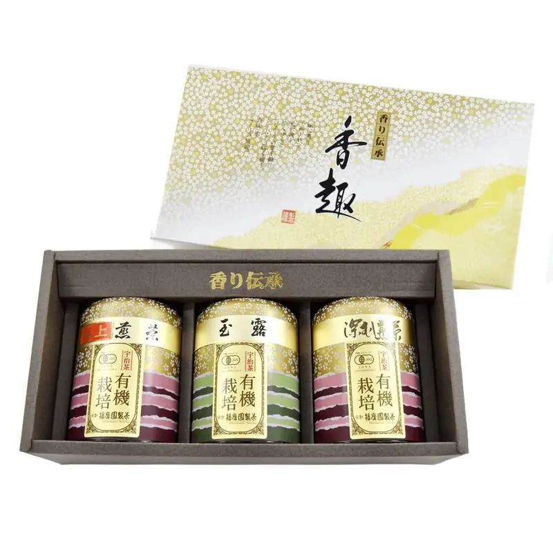 Uji Kyoto Organic Green Tea Gift Set – Three Premium Loose-Leaf Varieties In Elegant Packaging 1