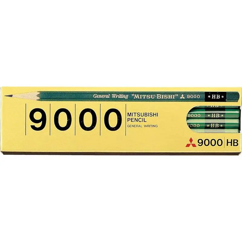 Uni Mitsubishi 9000 Graphite Pencils – High-Performance Hb Lead, 12-Pack 1