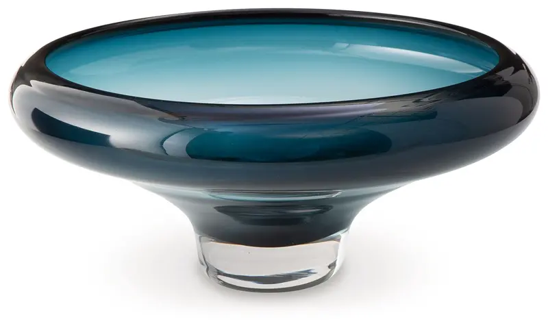 Vallborough Teal Blue Ceramic Serving Bowl 1
