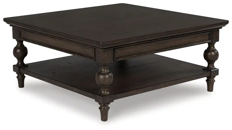 Veramond Dark Brown Square Cocktail Table 1