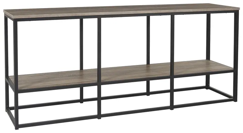 Wadeworth Brown-And-Black Extra-Large Media Console Tv Stand 1