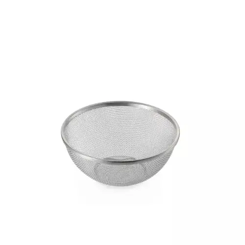 Wahei Enzo Fine-Mesh Stainless Steel Colander – 12-Inch Drainage Bowl For Rinsing & Straining 1