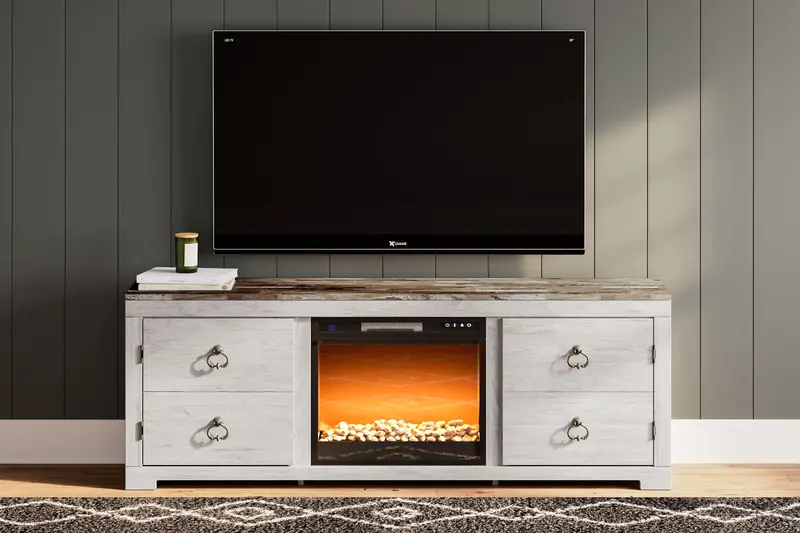 Willowton 72-Inch Electric Fireplace Tv Stand 1