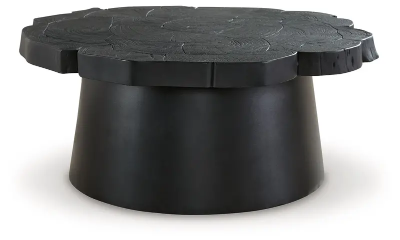 Wimbell Sleek Black Round Cocktail Table 1