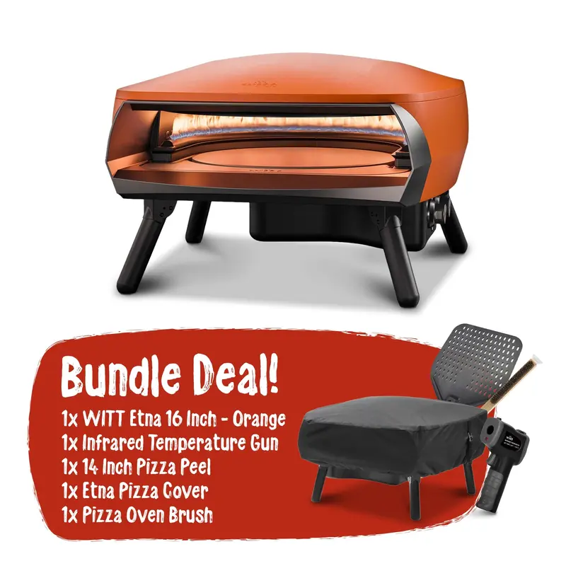 Witt Etna Rotante 16" Gas Pizza Oven Bundle – Vibrant Orange Edition 1