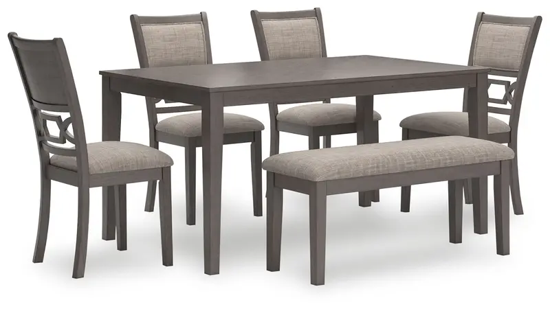 Wrenning Gray Dining Table Set For Six 1