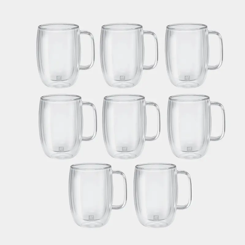 Zwilling Sorrento Plus 8-Piece Latte Mug Value Pack – Clear Glass 1