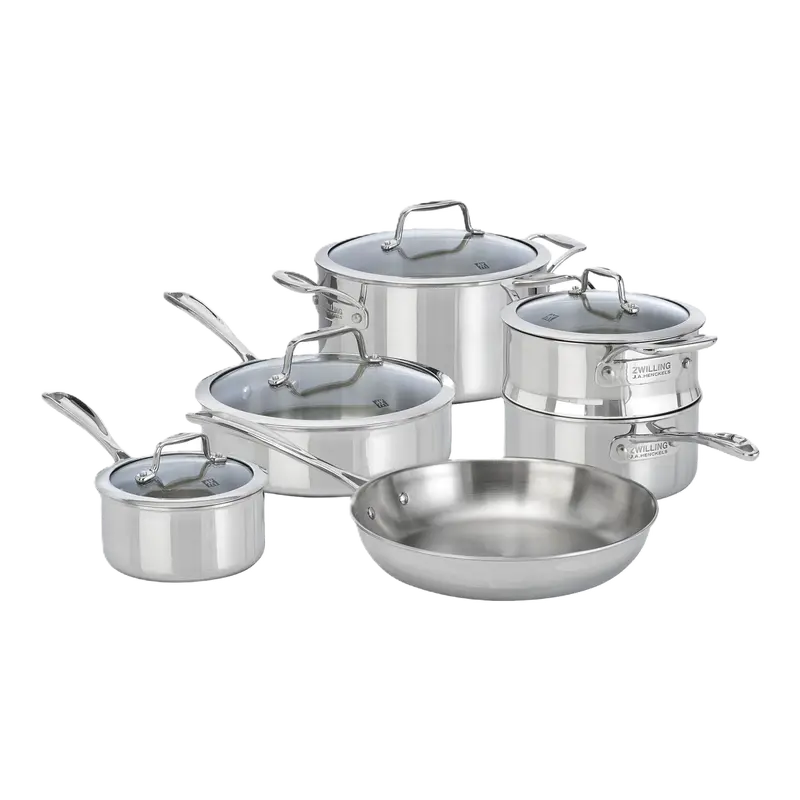 Zwilling Vista Clad 10-Piece Premium Stainless Steel Cookware Set 1